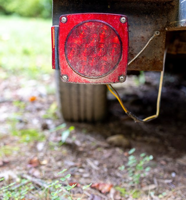 Luz traseira de um atrelado para reboque